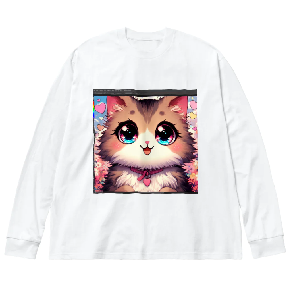 yos-1292583のねこニコばん ビッグシルエットロングスリーブTシャツ