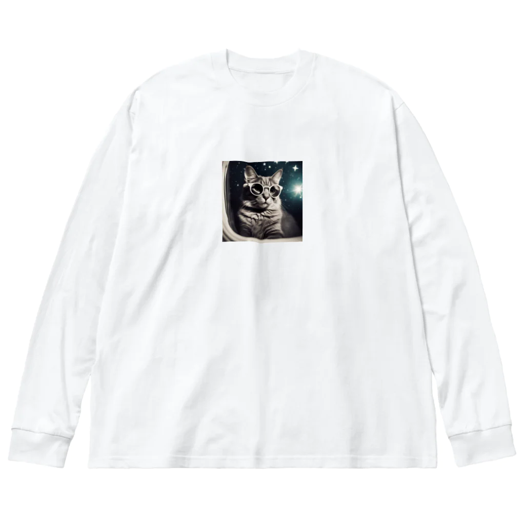 宇宙屋さんの宇宙旅サングラスねこ Big Long Sleeve T-Shirt