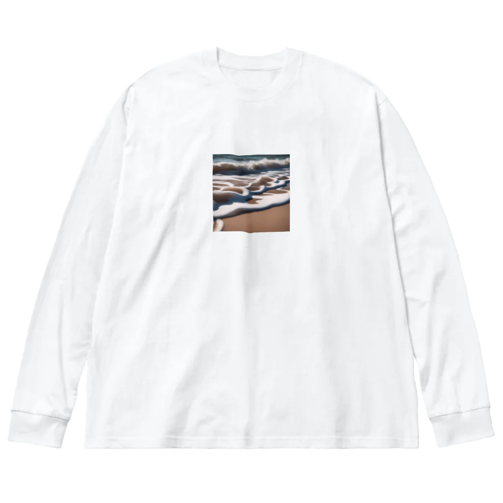 Mickショップの海岸に広がる砂浜と波打ち際 Big Long Sleeve T-Shirt