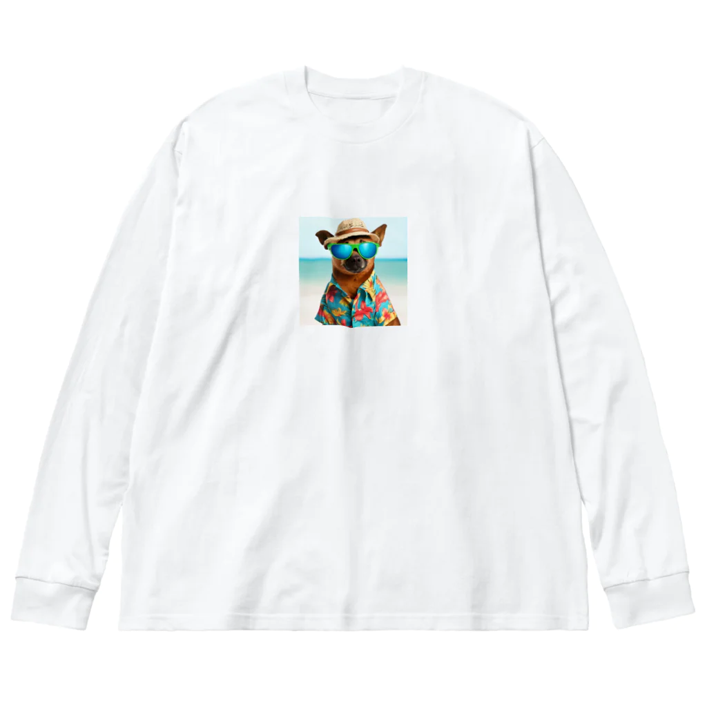 MACOCCHIのハワイアンスタイル全開！アロハシャツを着こなすかわいいワンちゃん♪ Big Long Sleeve T-Shirt