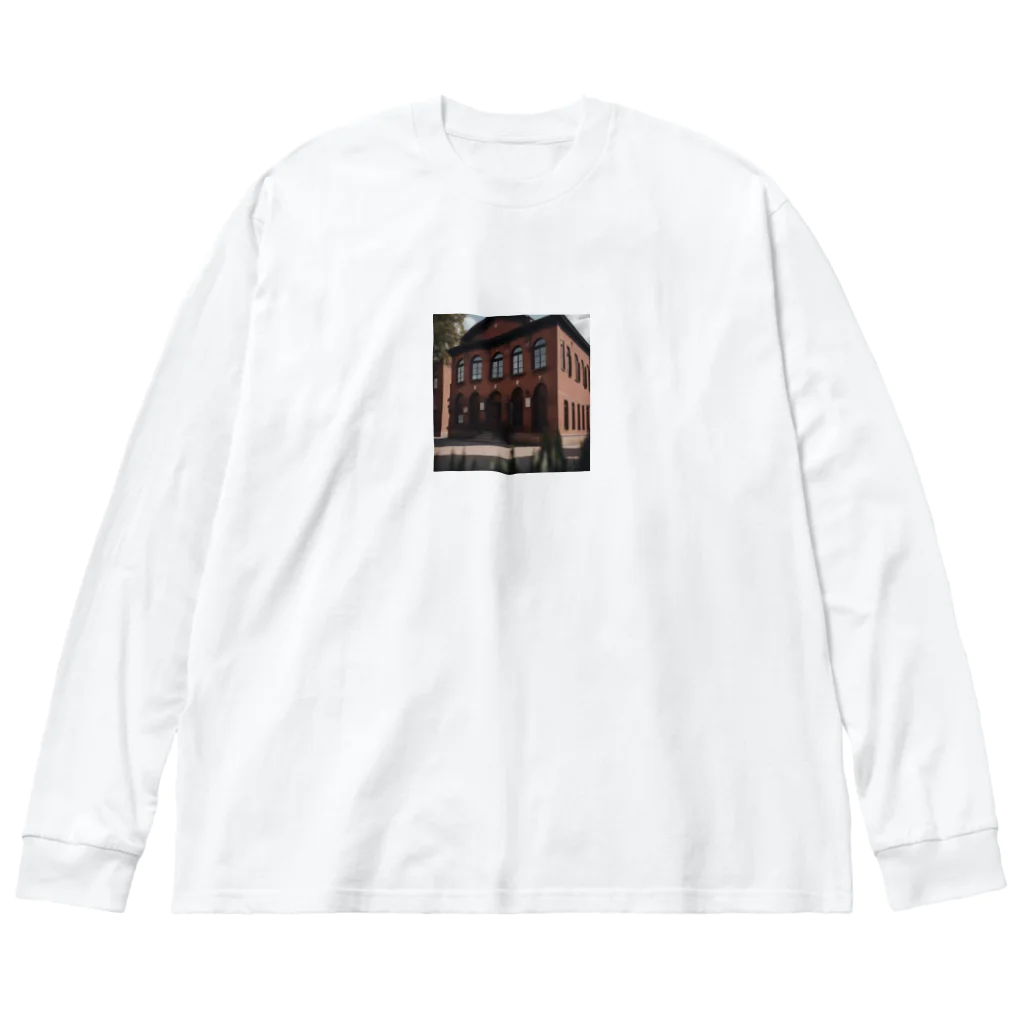 Mickショップのレンガ造りの歴史的な建物 ビッグシルエットロングスリーブTシャツ