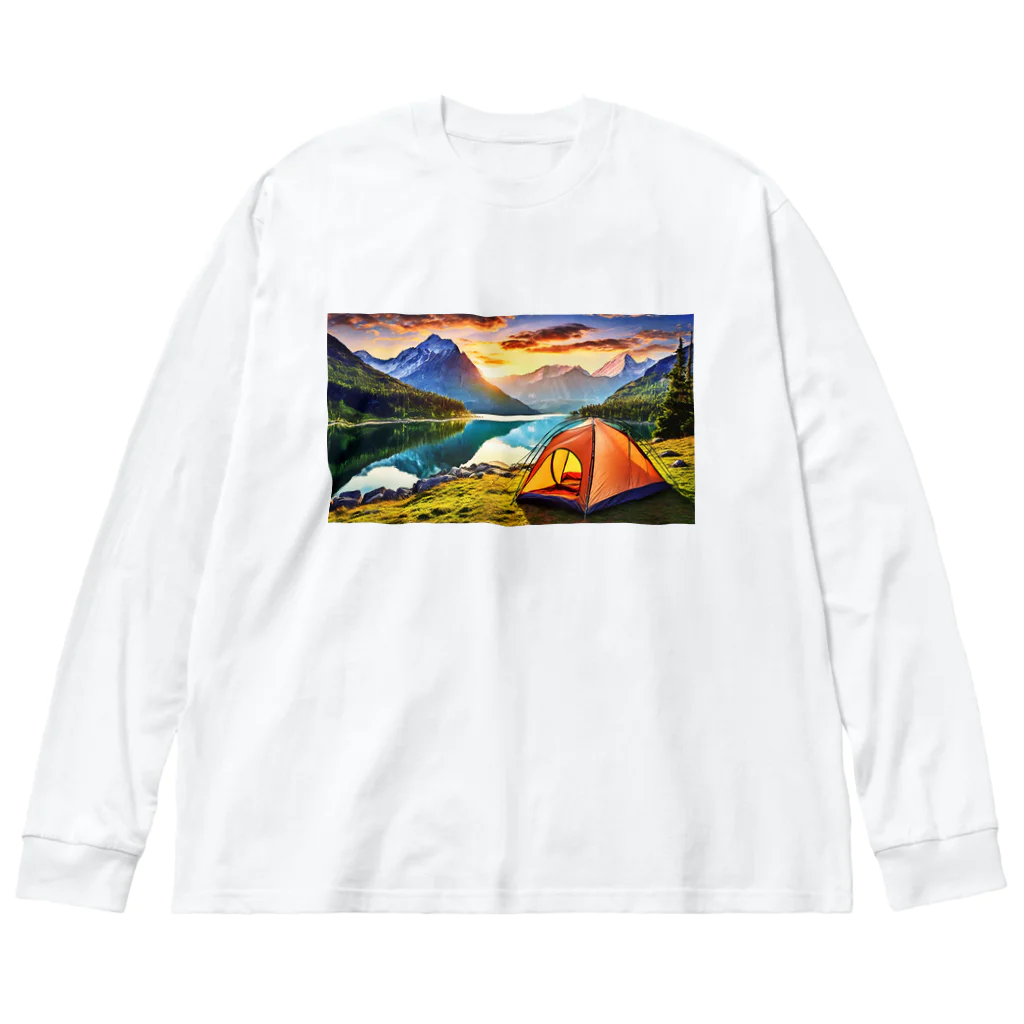 Kz_25@アウトドアーのキャンプファッション -Sunrise- ビッグシルエットロングスリーブTシャツ