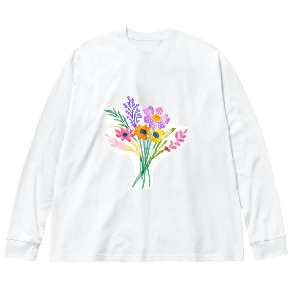 Wifebearの愛をこめて花束を ビッグシルエットロングスリーブTシャツ