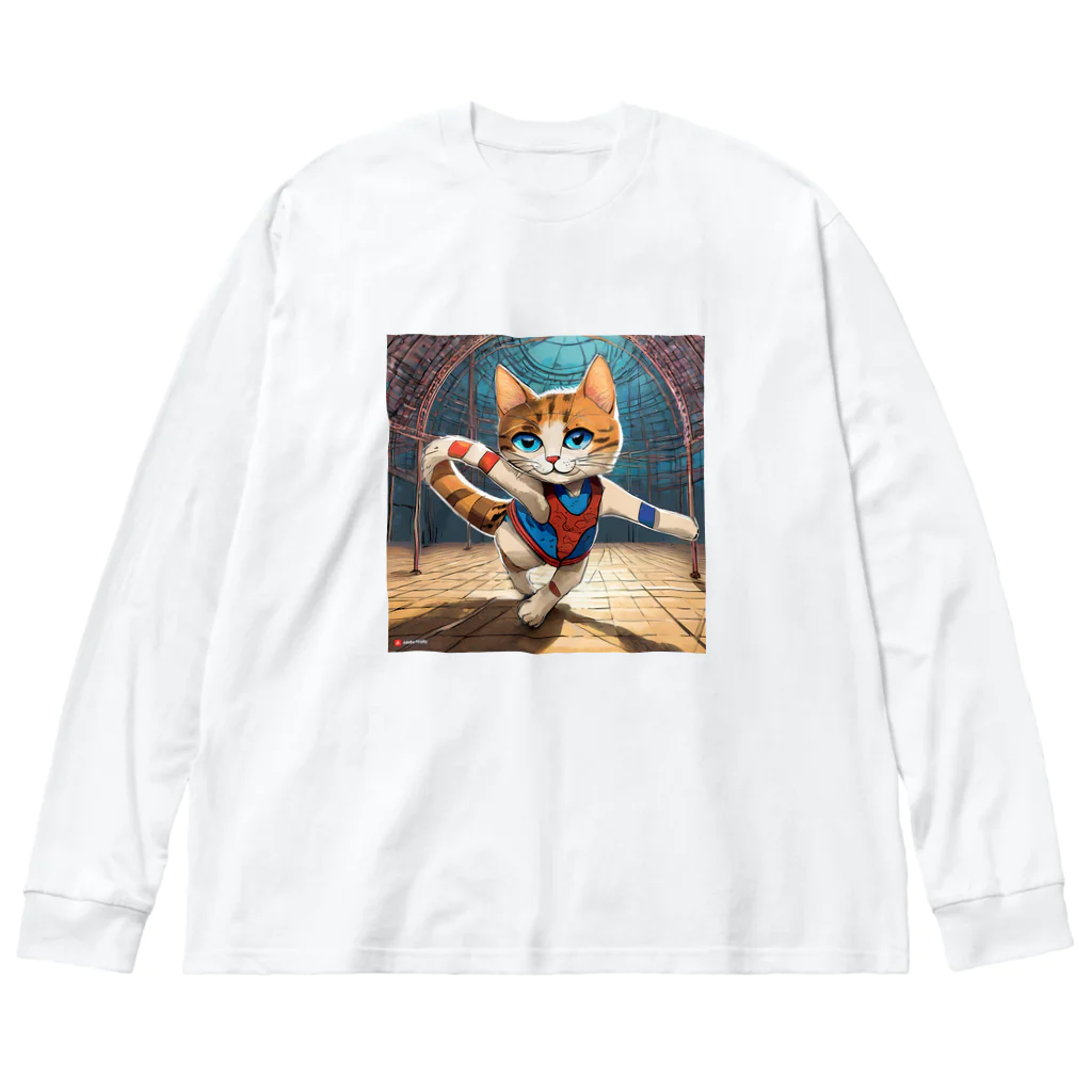 bleeの新体操する猫 ビッグシルエットロングスリーブTシャツ