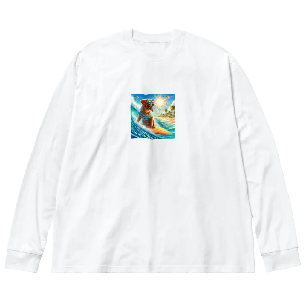 ショウショップの犬サーフィン Big Long Sleeve T-Shirt