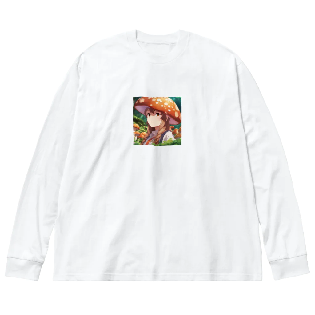 paparamanのキノコ少女 ビッグシルエットロングスリーブTシャツ