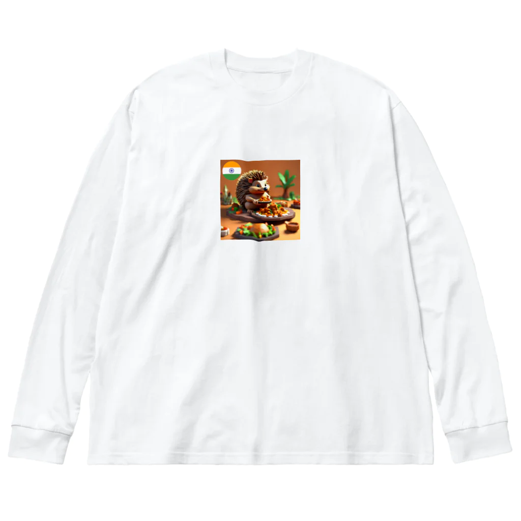 AYA_KARDASHIANのインドでチキンティッカマサラを食べているハリネズミ Big Long Sleeve T-Shirt