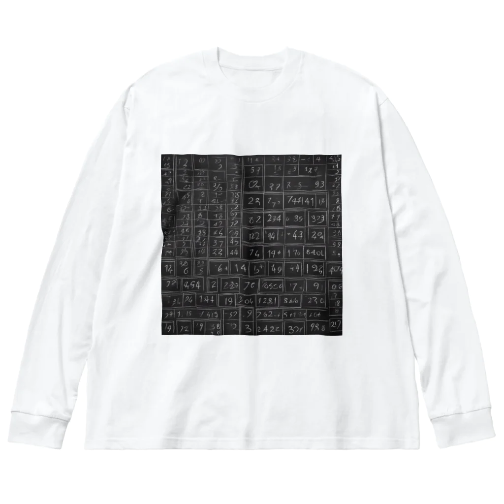 Isaiah_AI_Designの黒板の数字 ビッグシルエットロングスリーブTシャツ