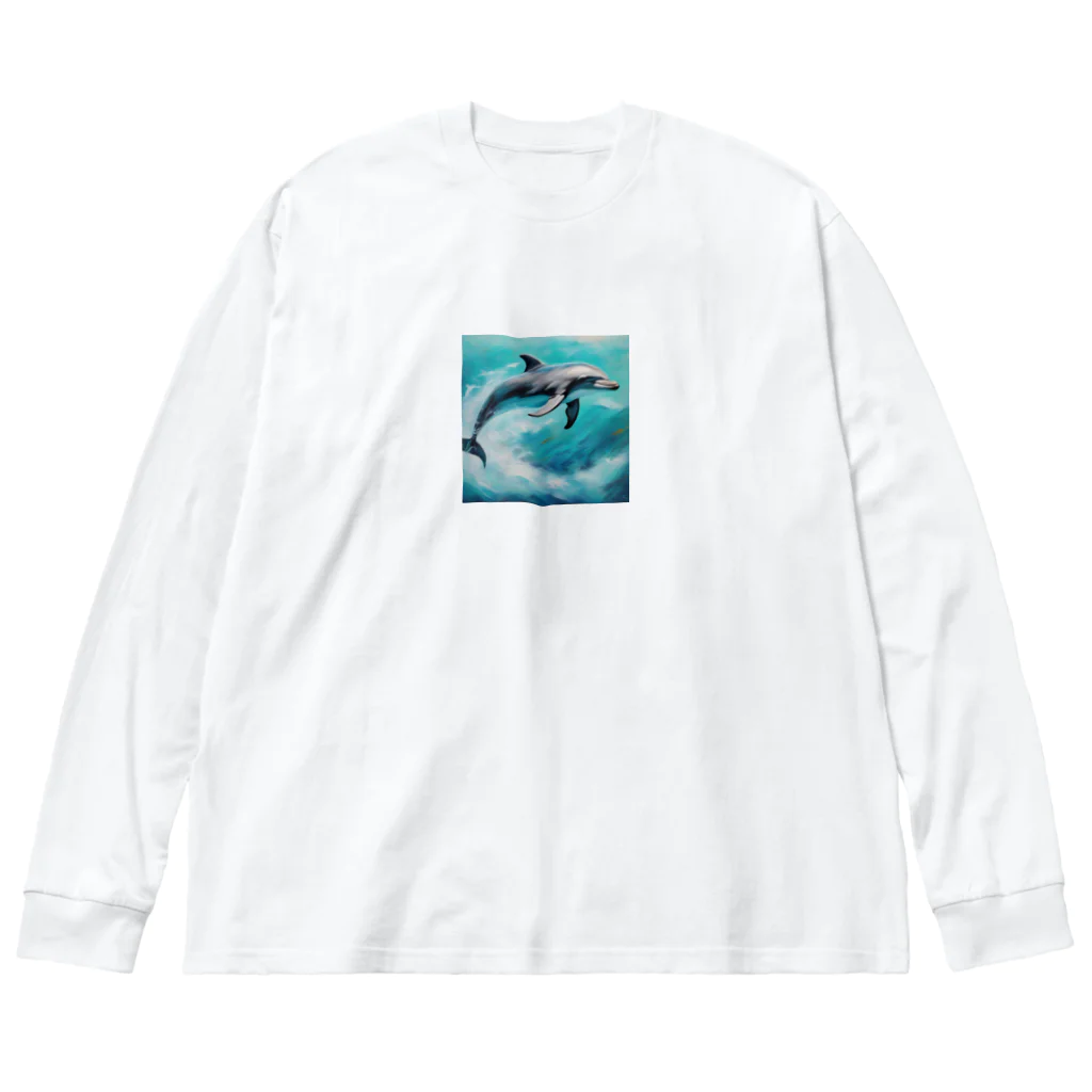 sora377の水中のバレリーナ、イルカ Big Long Sleeve T-Shirt