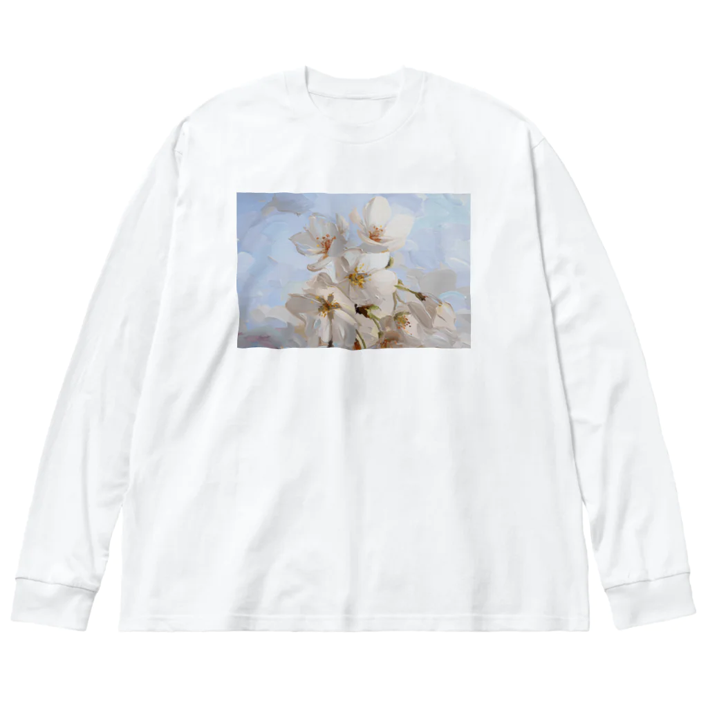 TOMOYA MURAKAMIのSAKURA-Oil Painting- Big Long Sleeve T-Shirt