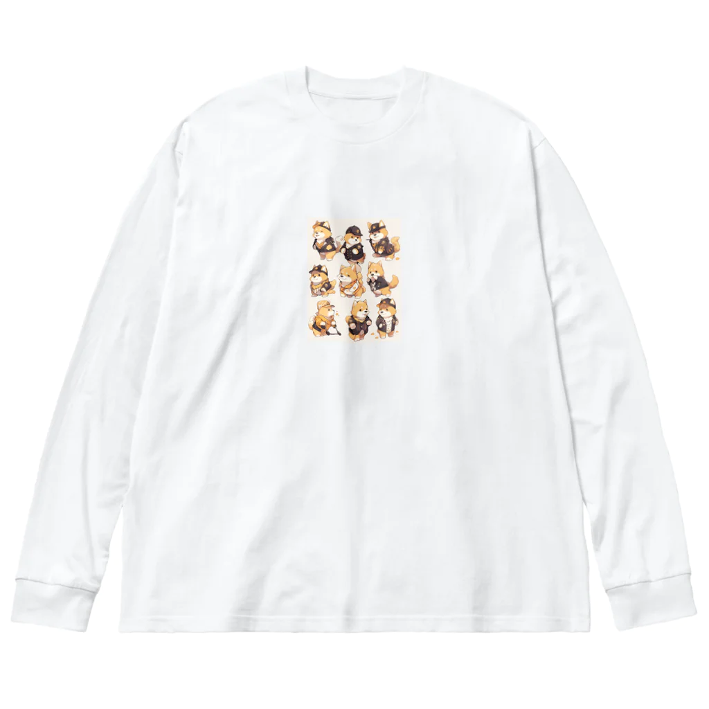 AQUAMETAVERSEのフクロウを着た犬　なでしこ1478 ビッグシルエットロングスリーブTシャツ