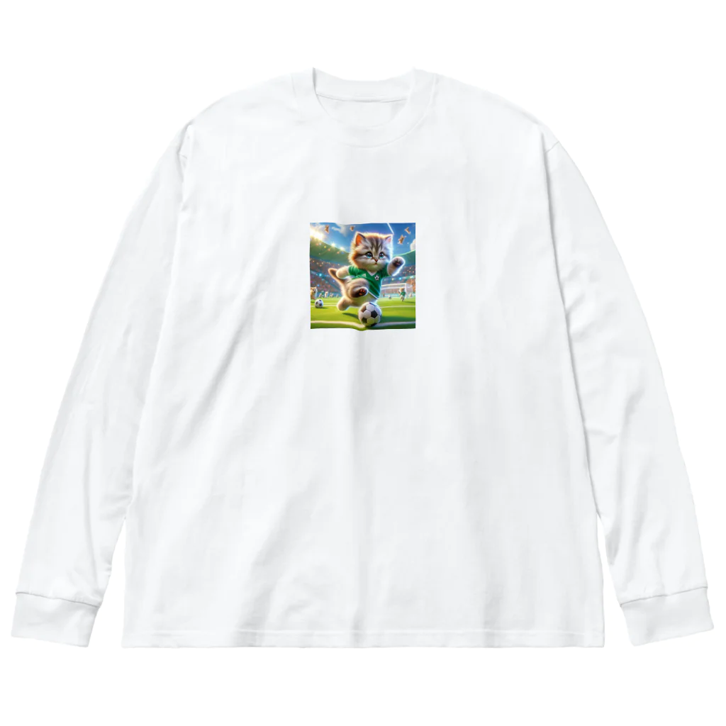 スポーツにゃんこ大戦争のサッカーにゃんこ Big Long Sleeve T-Shirt