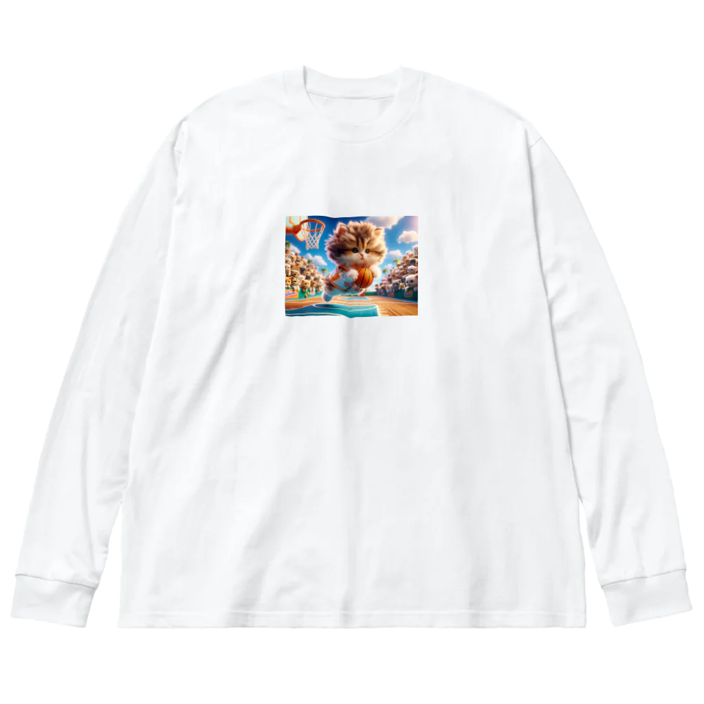 スポーツにゃんこ大戦争のバスケットボールにゃんこ Big Long Sleeve T-Shirt