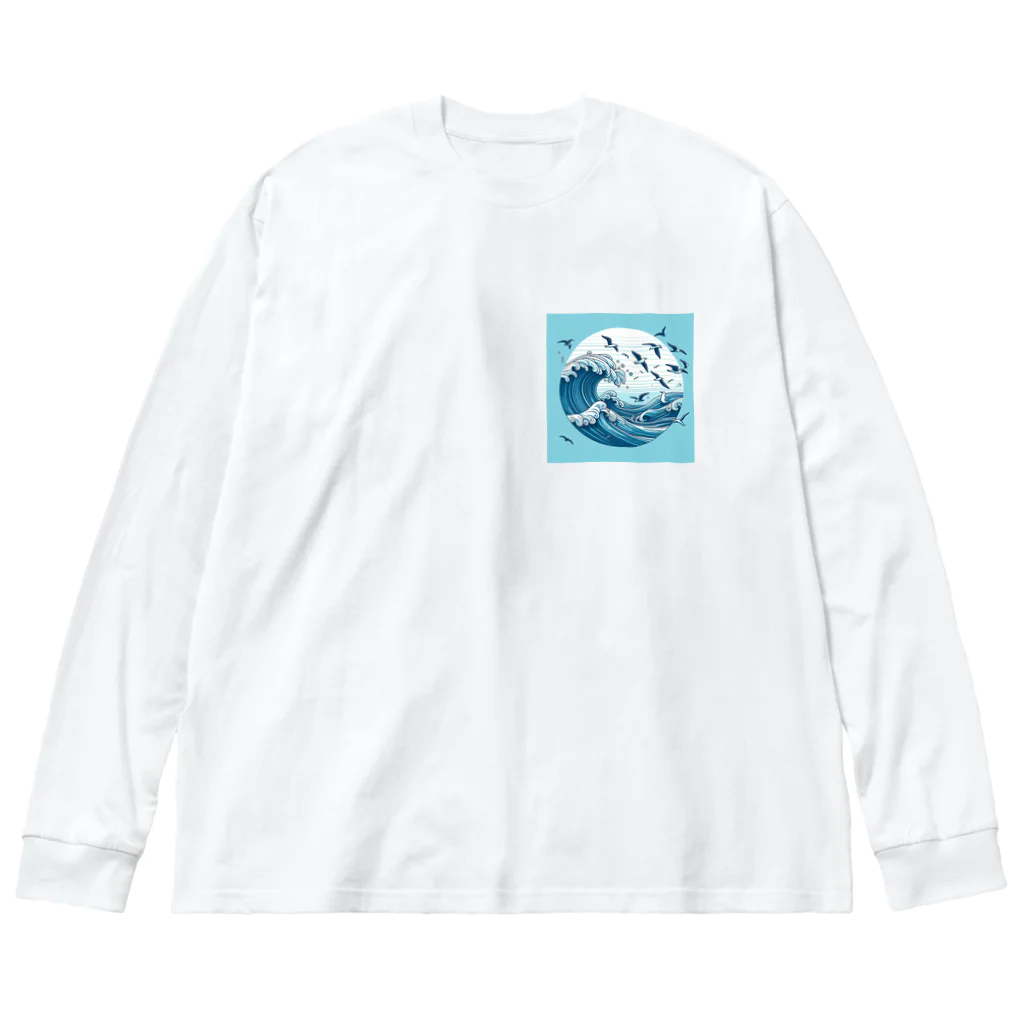 Nattu/のかもめと海 ビッグシルエットロングスリーブTシャツ