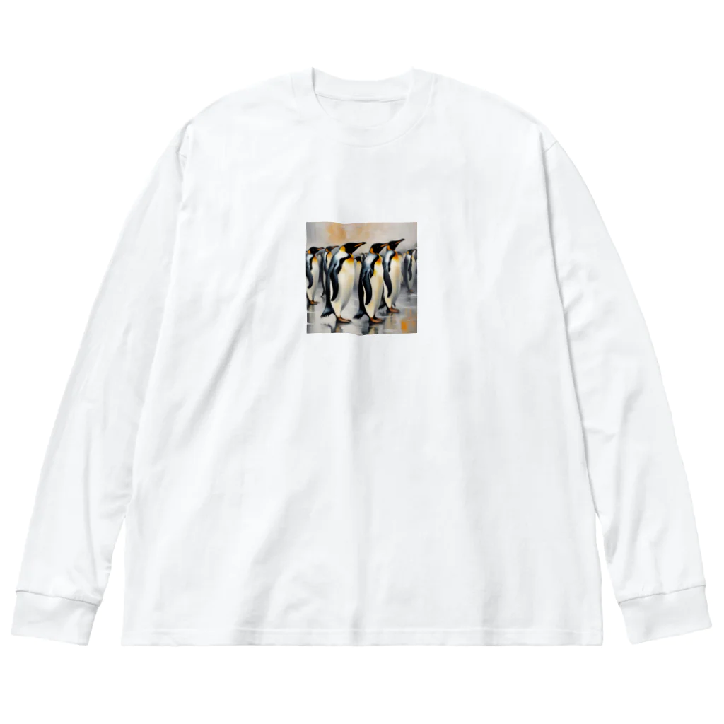 akipen76の仲間のために自分を奮起するペンギン Big Long Sleeve T-Shirt