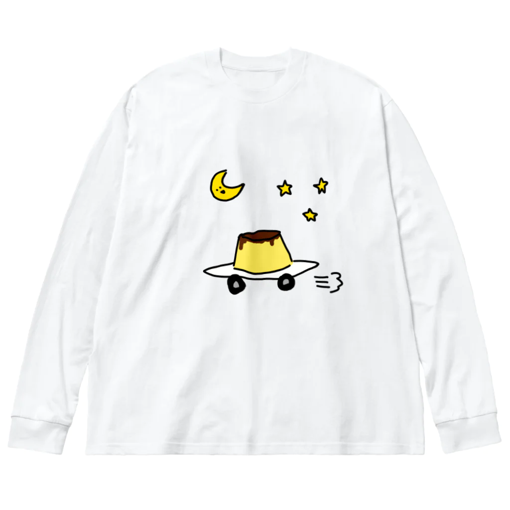 愛と幸せの魔法使いの月夜に駆けるプリン Big Long Sleeve T-Shirt