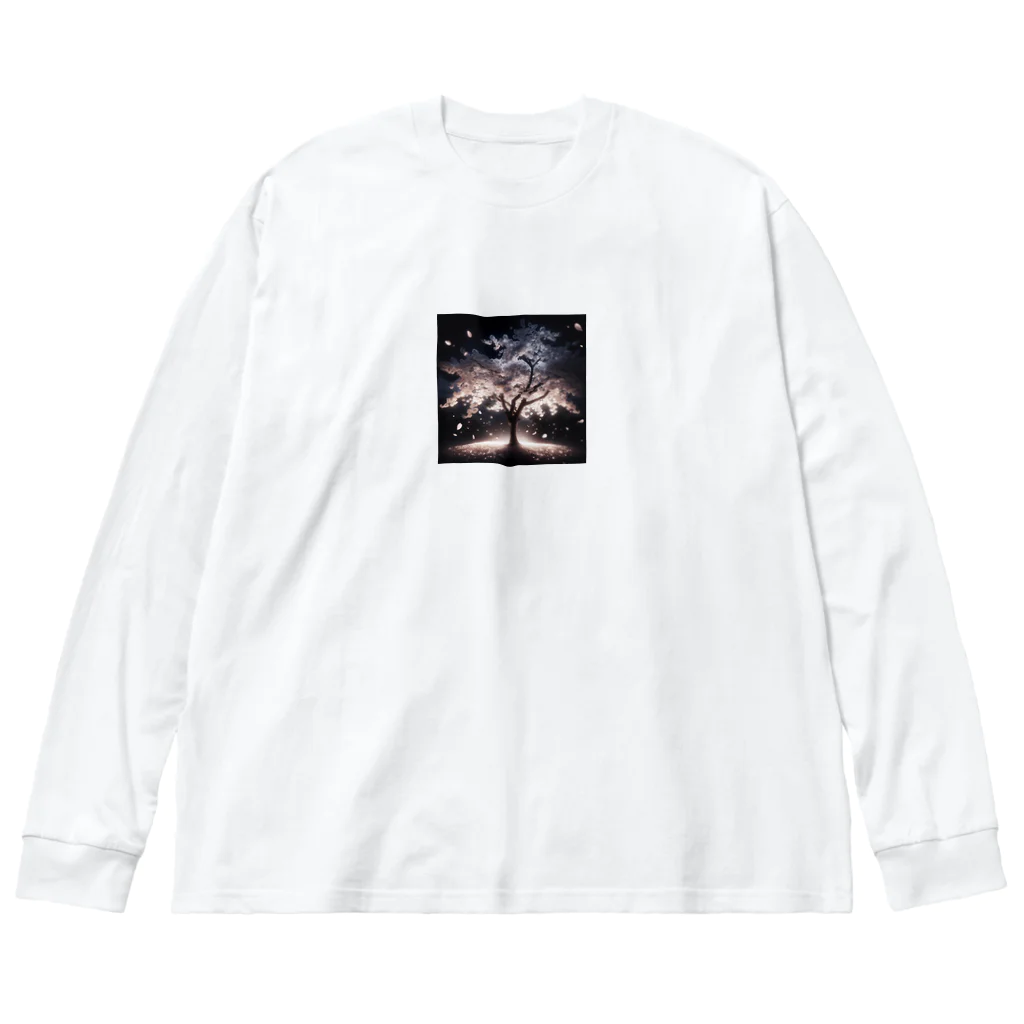 cray299の夜に輝く桜吹雪 Big Long Sleeve T-Shirt