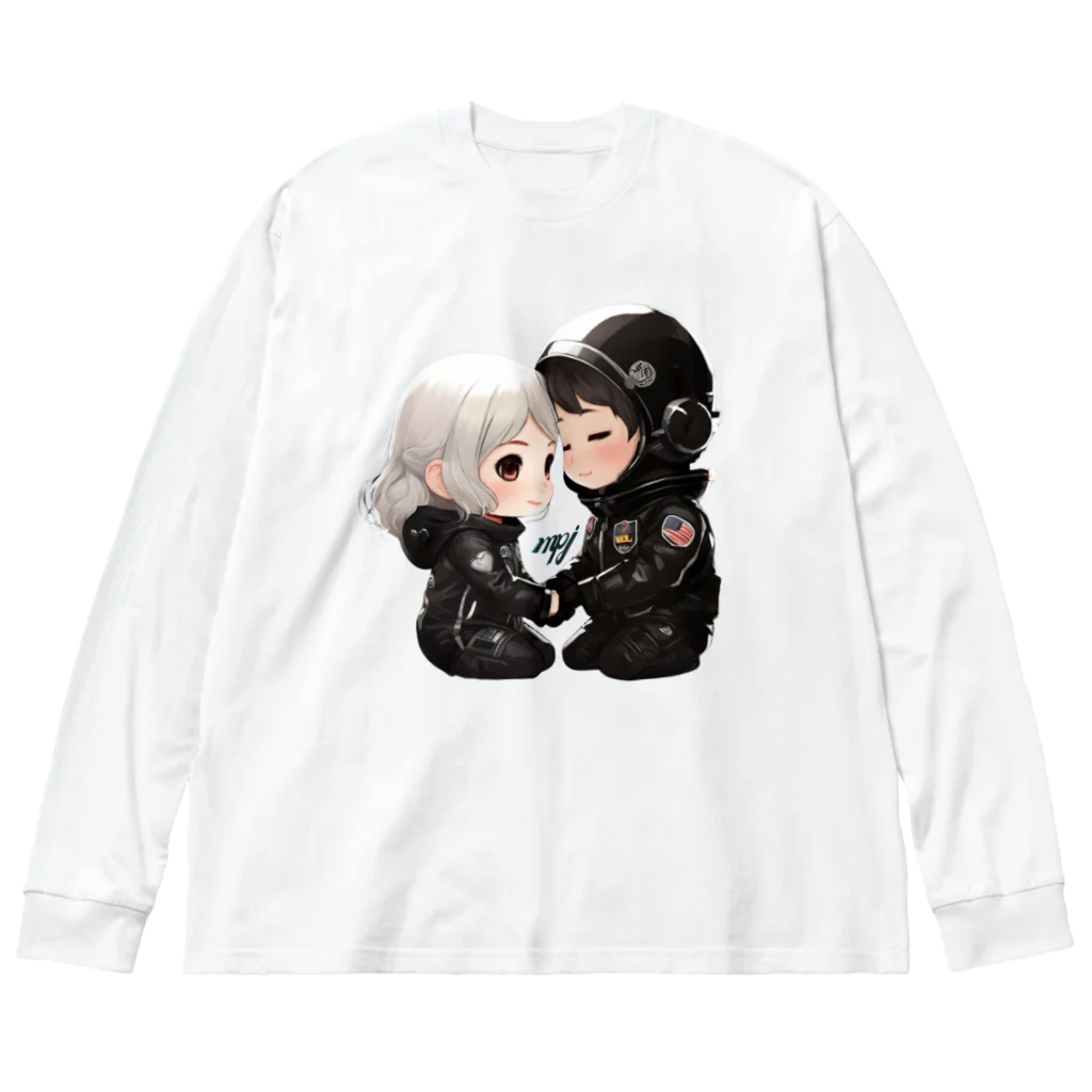 RANRAN2432MPJのライダースLOVEカップル ビッグシルエットロングスリーブTシャツ