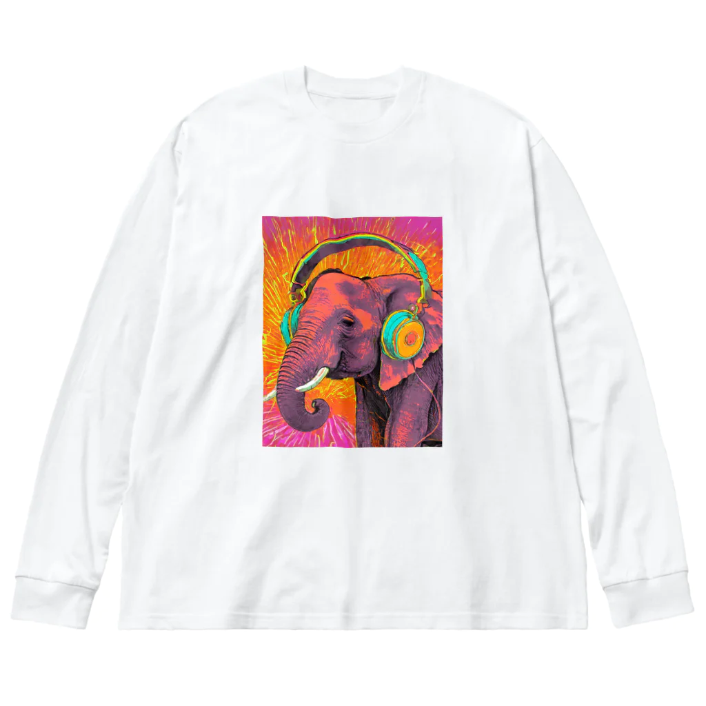 sawaグッズのMusic Lover Elephant ビッグシルエットロングスリーブTシャツ