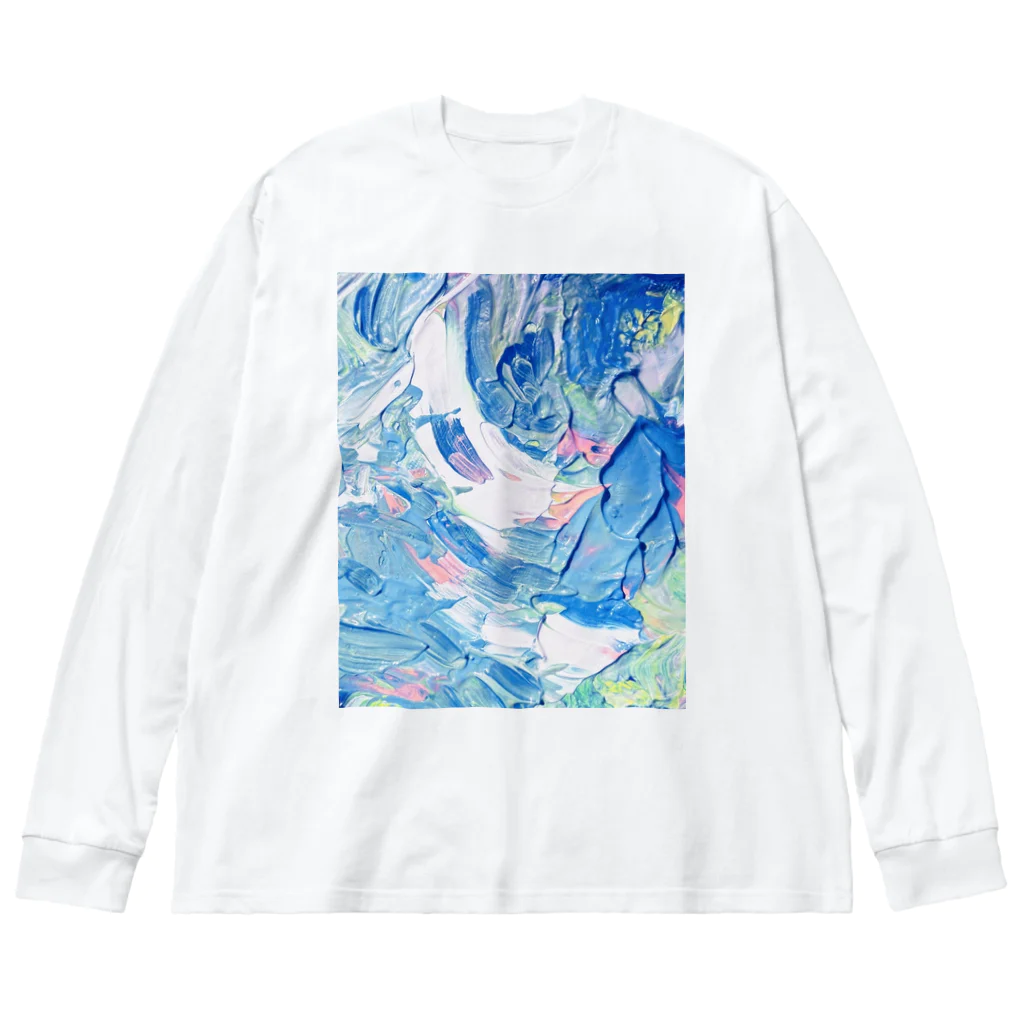 【抽象画】melty moon【フルイドアート】のデカルコマニーI 루즈핏 롱 슬리브 티셔츠