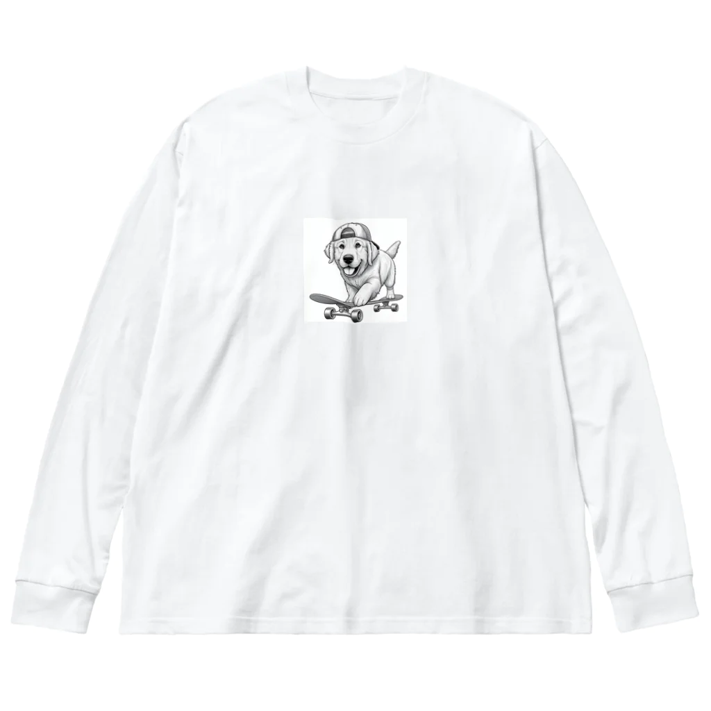 hakumenhonのスケートボード犬 Big Long Sleeve T-Shirt