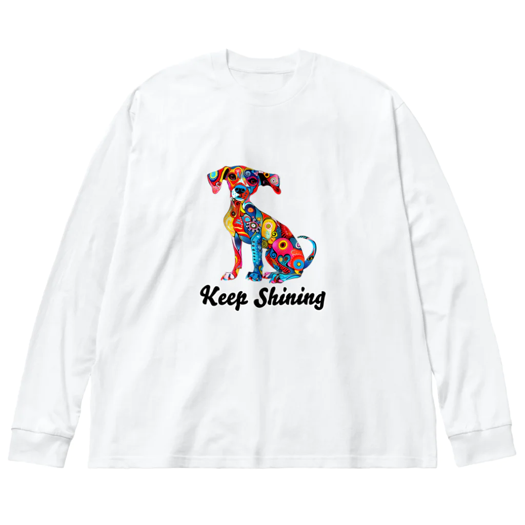 G.O.A.T.designのカラフルな模様を身に纏った犬 Big Long Sleeve T-Shirt