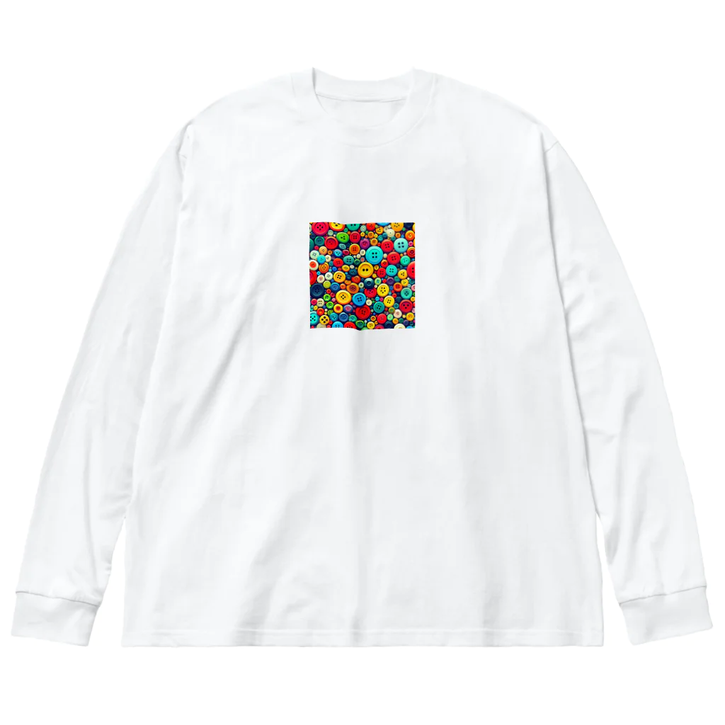 BrilliantTiaraのカラフルボタン Big Long Sleeve T-Shirt