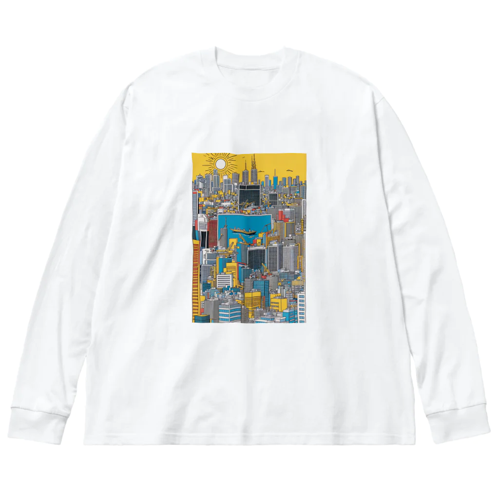 Chop StoreのPOPな街並み ビッグシルエットロングスリーブTシャツ