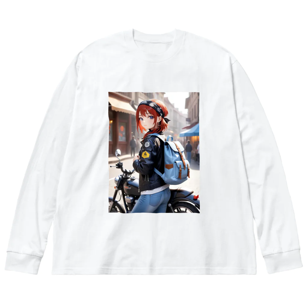 ヨーカズのバイク女子そら ビッグシルエットロングスリーブTシャツ