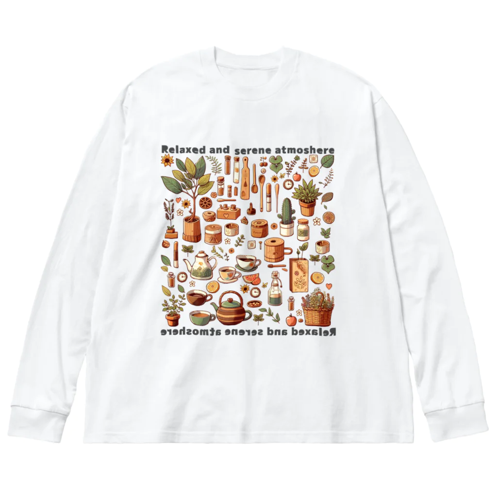 nekosenshiのごちゃごちゃカフェ小物 ビッグシルエットロングスリーブTシャツ