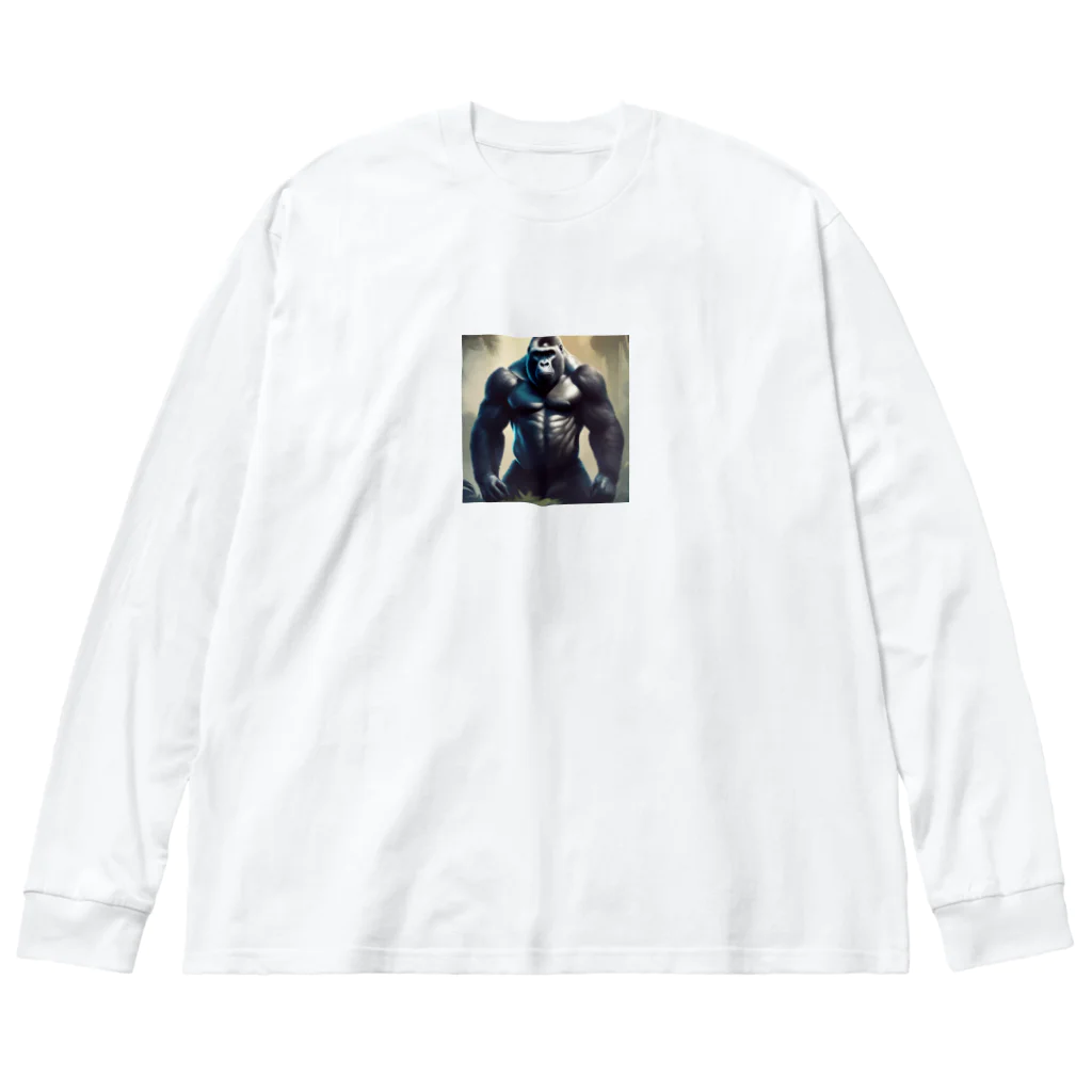 namuhatimanのムキムキなゴリラ ビッグシルエットロングスリーブTシャツ