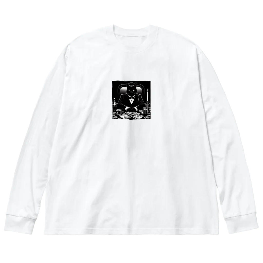 まさりあやのお金持ちの黒猫 Big Long Sleeve T-Shirt