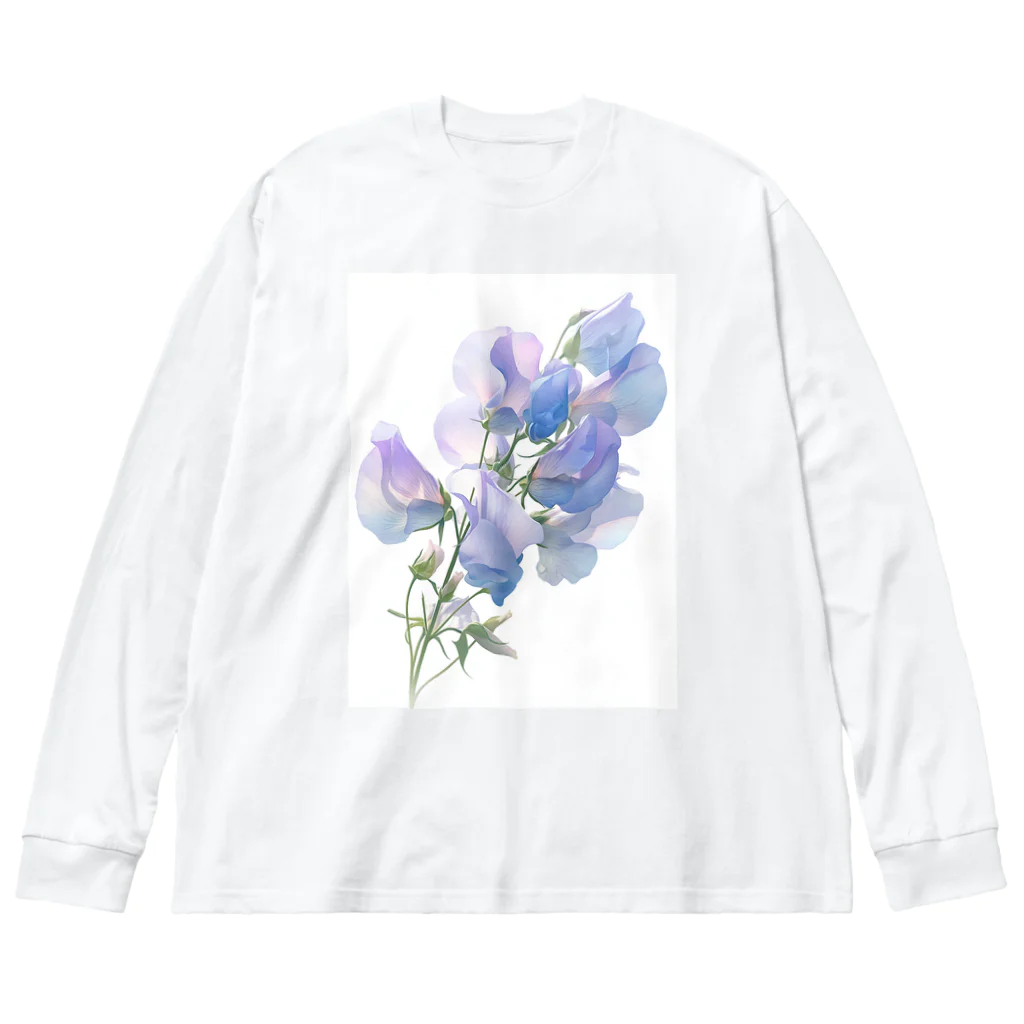 AQUAMETAVERSEのブルーパプルの色のスイトピー　なでしこ1478 Big Long Sleeve T-Shirt