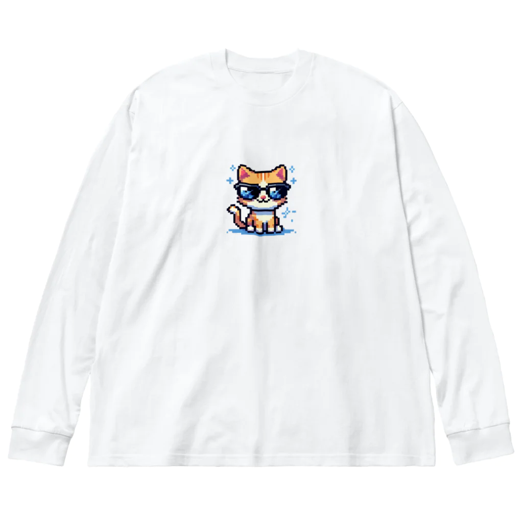 BinaryStoreのきらりんサングラスにゃんこ ビッグシルエットロングスリーブTシャツ