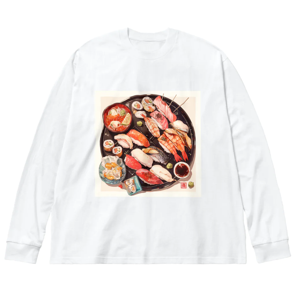 AQUAMETAVERSEの寿司 Marsa 106 ビッグシルエットロングスリーブTシャツ