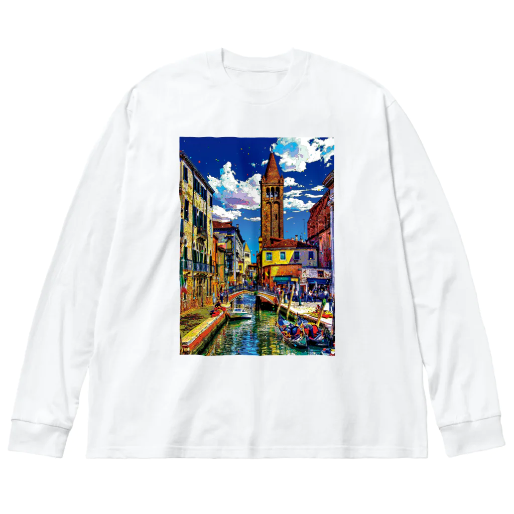 GALLERY misutawoのイタリア ヴェネツィアのサン・バルナバ橋 ビッグシルエットロングスリーブTシャツ