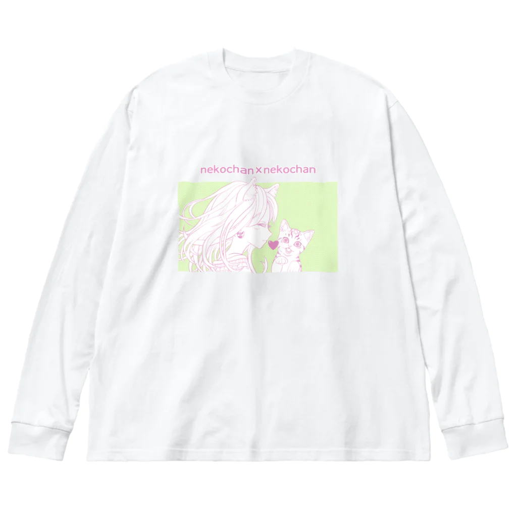 nya-mew（ニャーミュー）のネコチャン×ネコチャン ビッグシルエットロングスリーブTシャツ