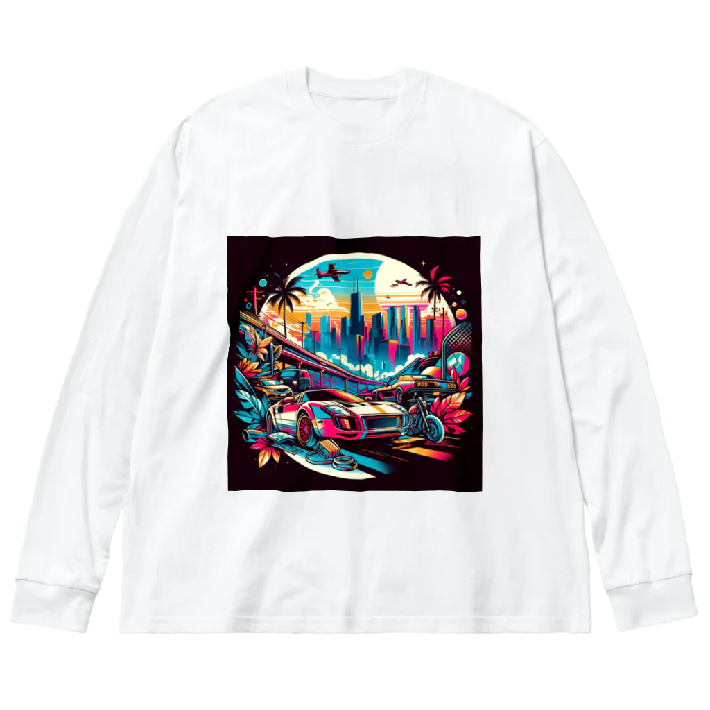 Overdrive Oasis-オーバードライブオアシス-のネオン・ナイトレース Big Long Sleeve T-Shirt