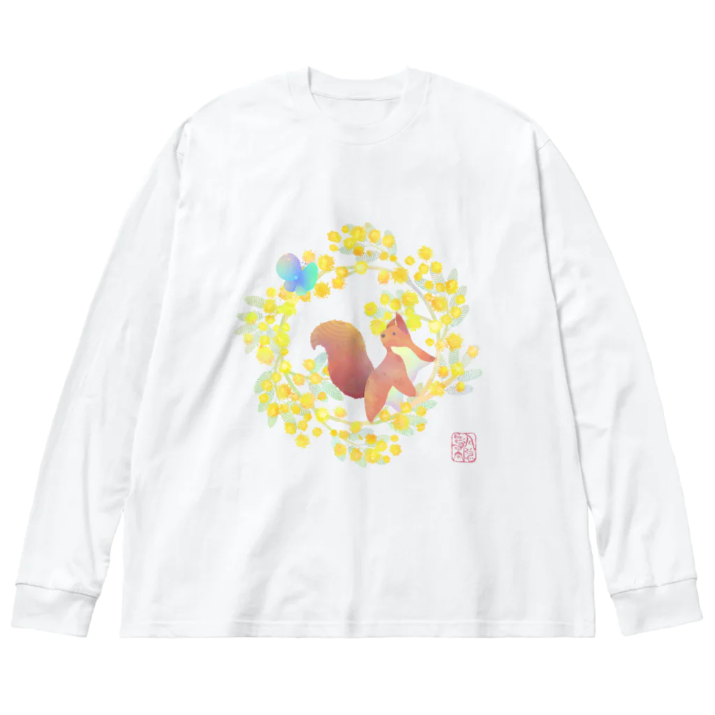 月の隠れ家のミモザリース Big Long Sleeve T-Shirt