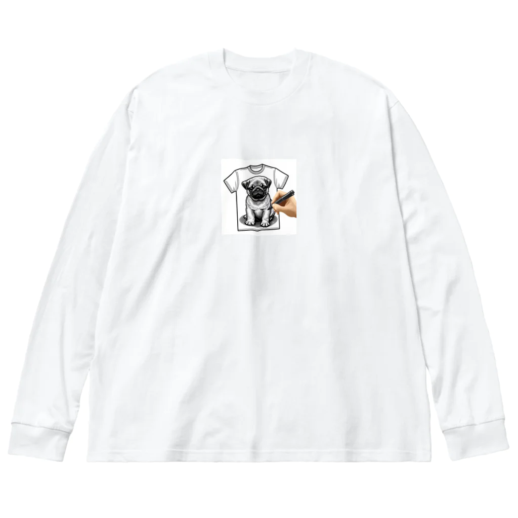 鼻ぺちゃ犬と和猫のデッサンパグ T Big Long Sleeve T-Shirt