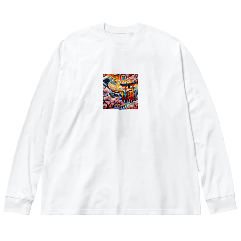 tohateの鳥居と桜 Big Long Sleeve T-Shirt