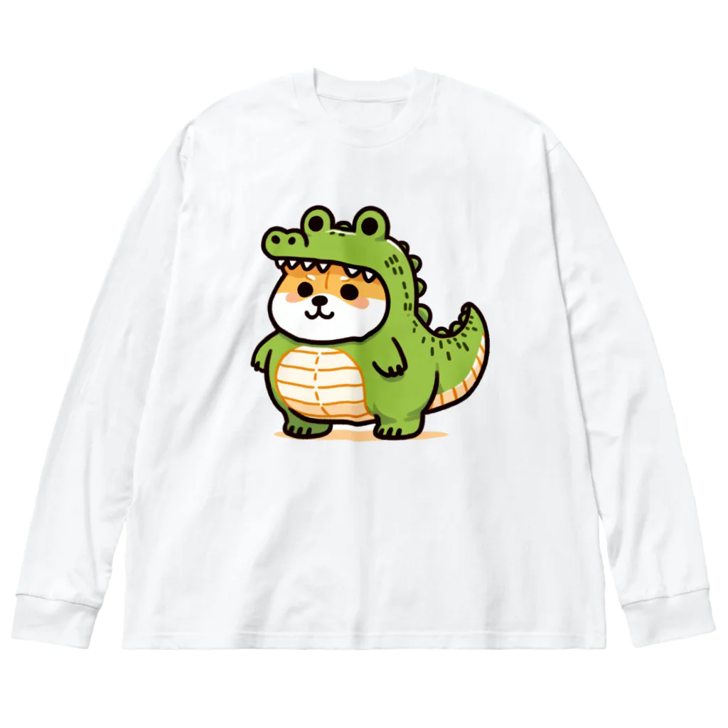 柴犬に囲まれたいのワニの着ぐるみを着た柴犬のイラスト Big Long Sleeve T-Shirt