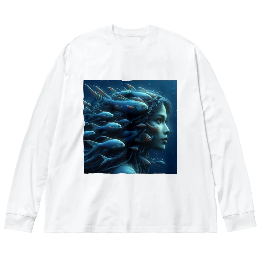 末田の魚群の女王 Big Long Sleeve T-Shirt