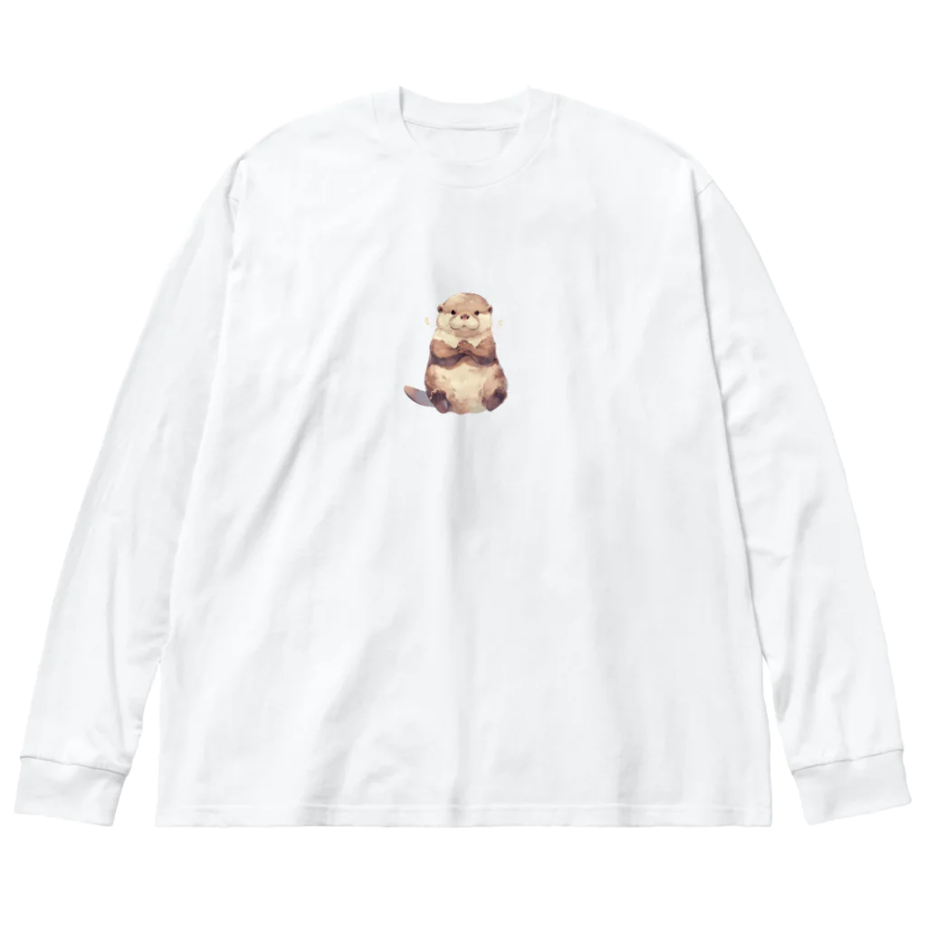 Cute Animalsのおねだりカワウソ ビッグシルエットロングスリーブTシャツ