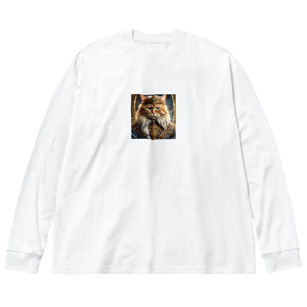 だんのんの猫王国の王様 ビッグシルエットロングスリーブTシャツ