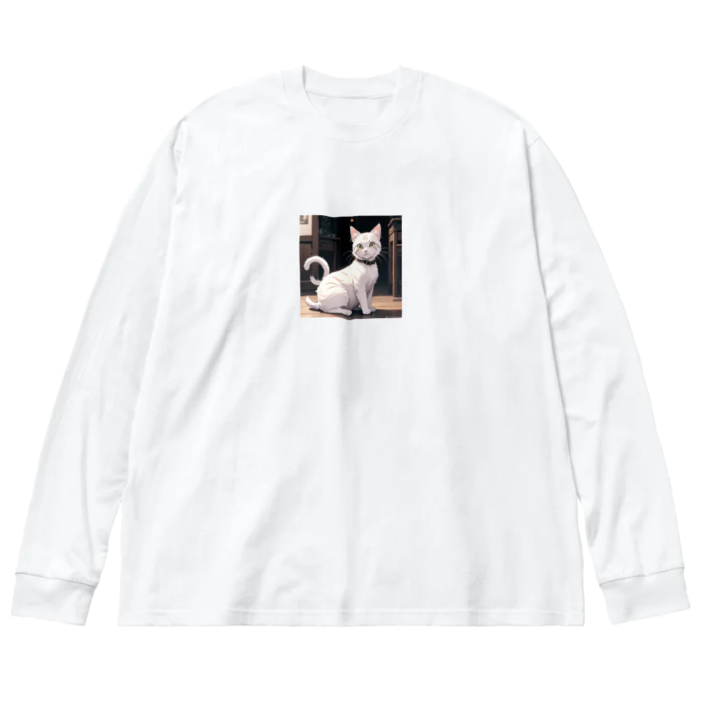 御殿のヒロ（猫大好き）の癒しの猫 ビッグシルエットロングスリーブTシャツ