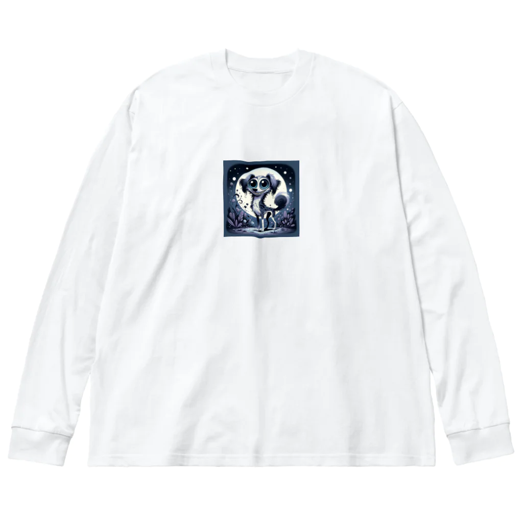 たんたん狸の不気味で可愛い森の不気味で可愛い犬001 Big Long Sleeve T-Shirt