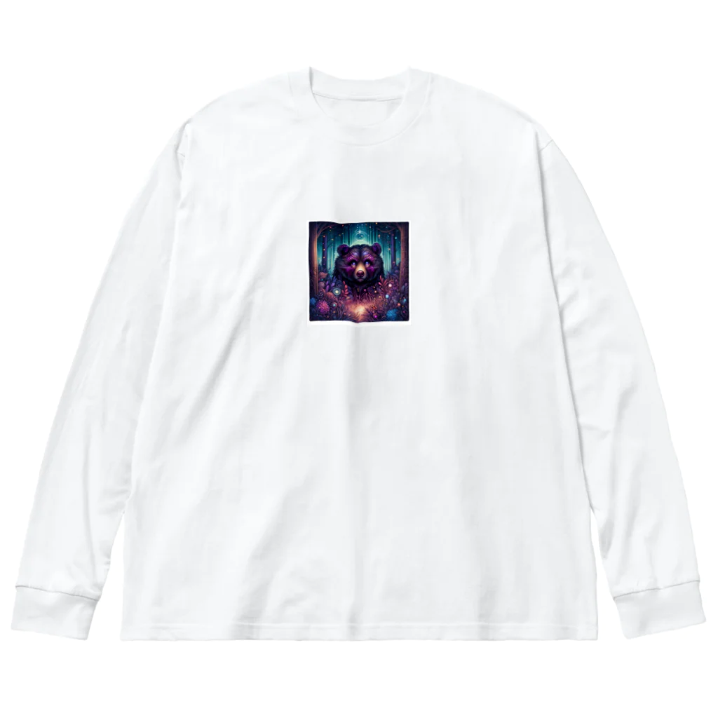 たんたん狸の不気味で可愛い森の不気味で可愛い熊001 Big Long Sleeve T-Shirt