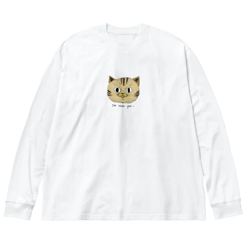 NaNa’s SHOP 🐾のお見通し猫 ビッグシルエットロングスリーブTシャツ