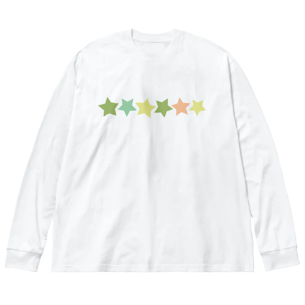 つきしょっぷのくすみカラーの星 Big Long Sleeve T-Shirt